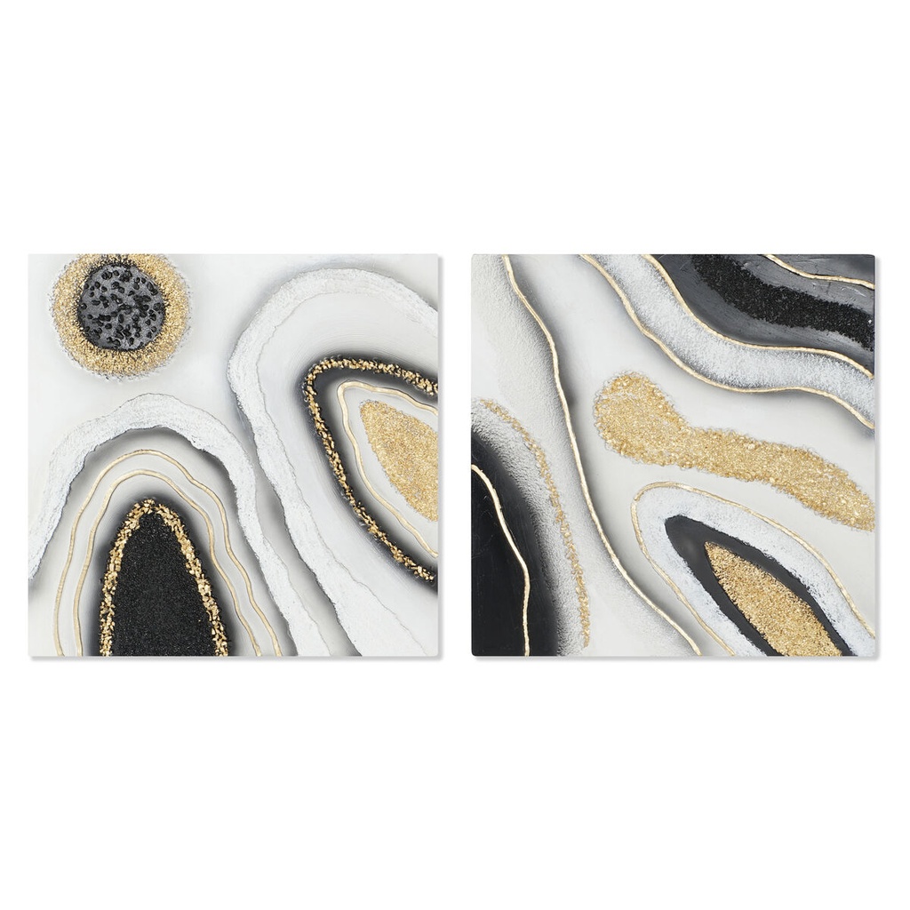 Canvas Home ESPRIT Canvas MDF Wood 80 x 3 x 80 cm