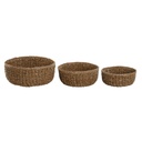 Basket set Home ESPRIT Natural Fibre Boho 30 x 30 x 13 cm