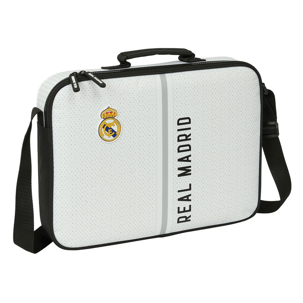 Cartera Escolar Real Madrid C.F. Blanco Gris 38 x 28 x 6 cm