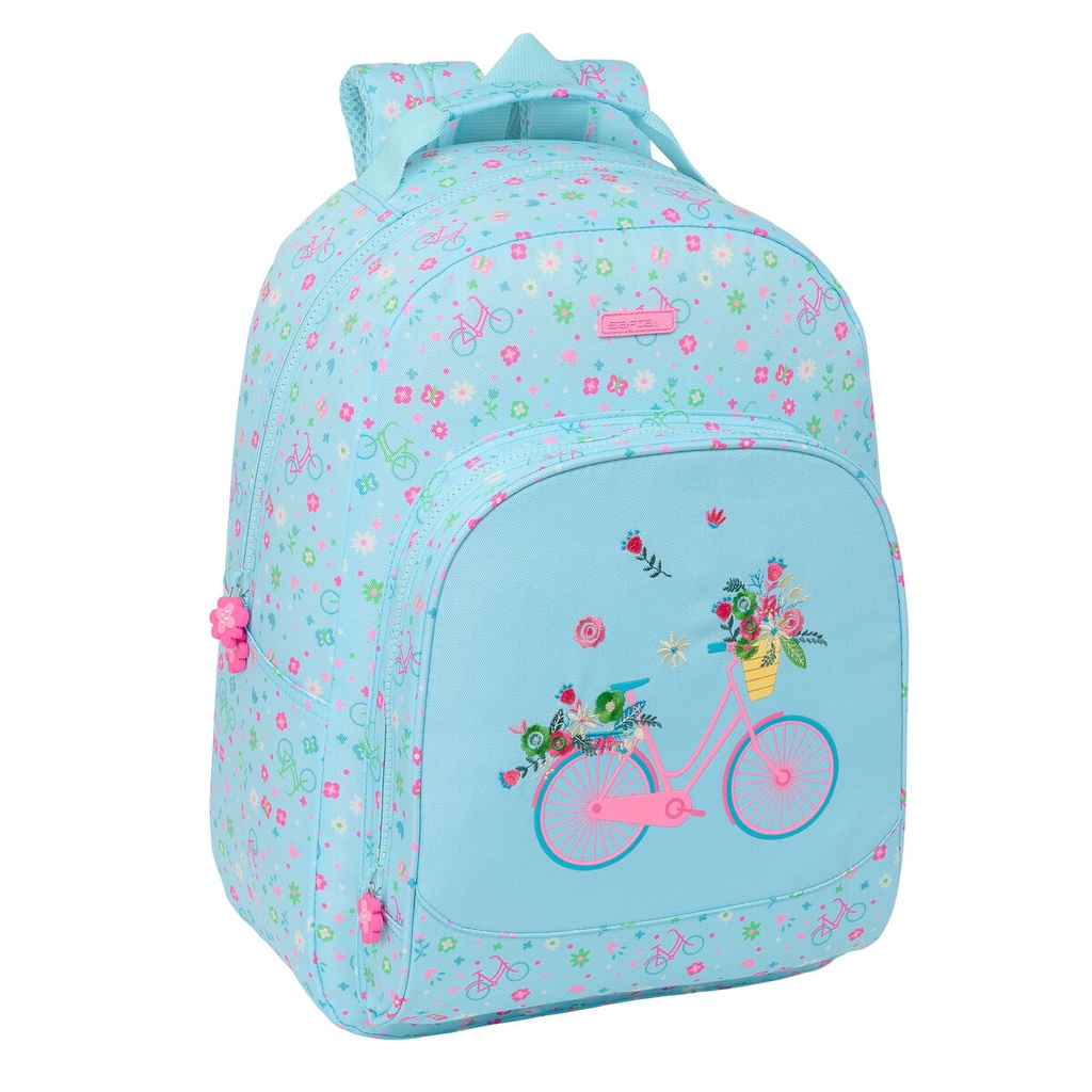 Mochila Escolar Safta Bicicleta Azul 32 x 42 x 15 cm