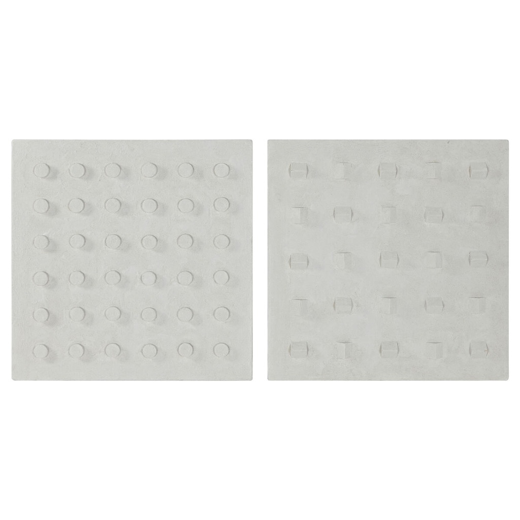 Decoración de Pared Home ESPRIT Blanco Madera MDF Moderno 80 x 6,5 x 80 cm