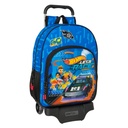 Mochila Escolar con Ruedas Hot Wheels Let's race Azul Negro 33 x 42 x 14 cm