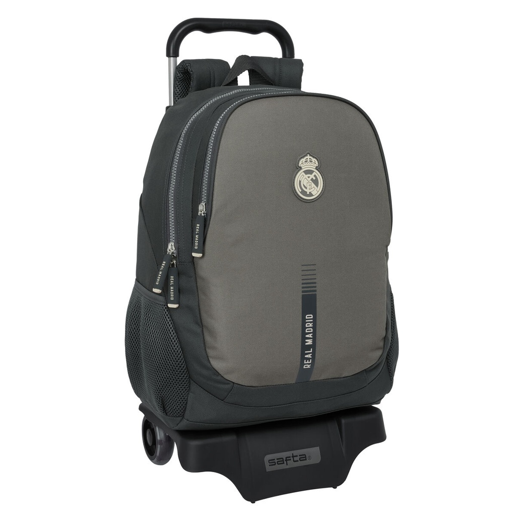 School Rucksack with Wheels Real Madrid C.F. Grey 32 x 44 x 16 cm
