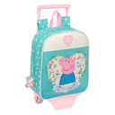 Mochila Escolar con Ruedas Peppa Pig Pretty flowers Amarillo Menta 22 x 27 x 10 cm