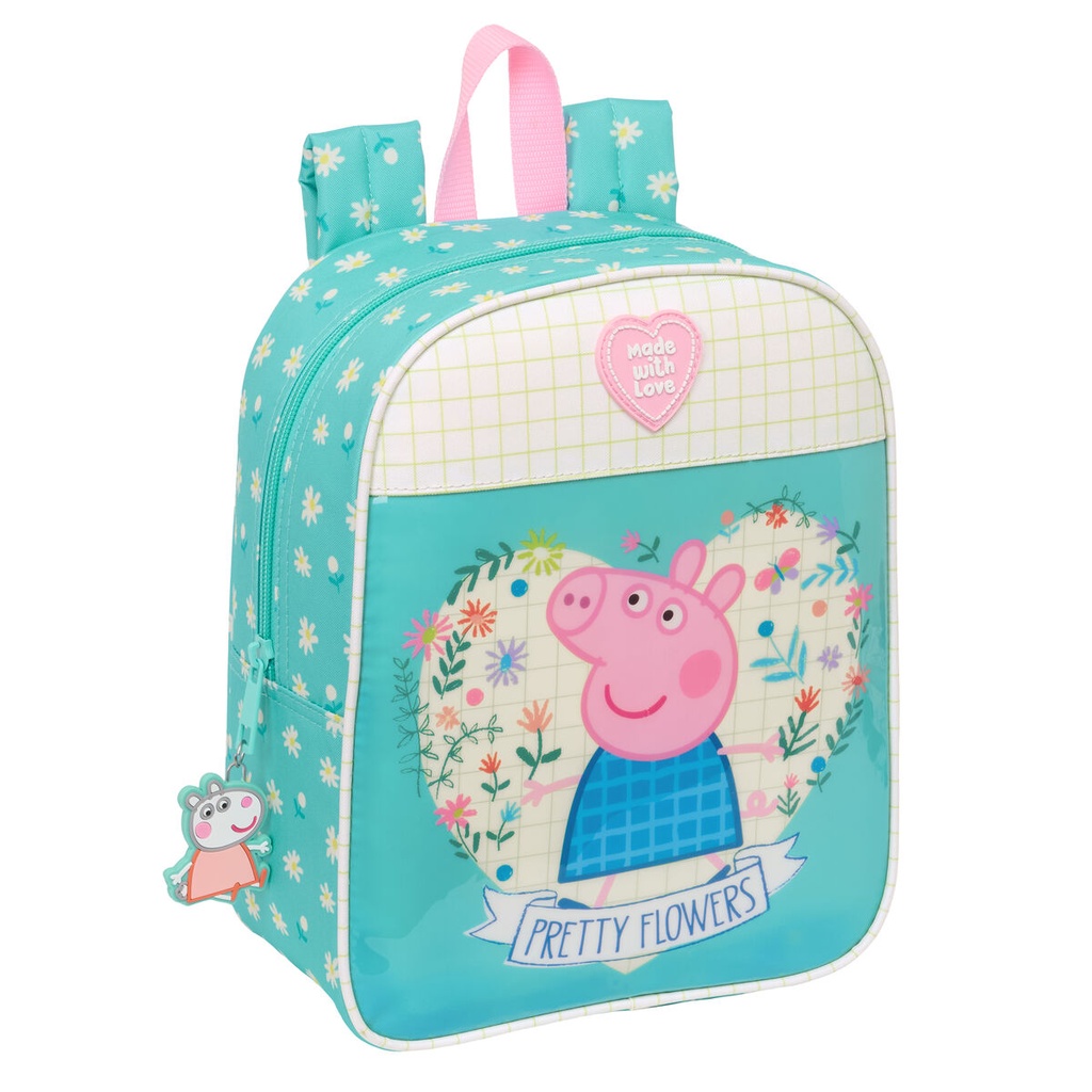 Mochila Infantil Peppa Pig Pretty flowers Amarillo Menta 22 x 27 x 10 cm