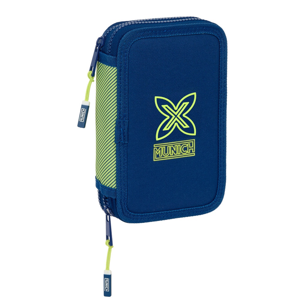 Estuche Escolar con Accesorios Munich North Azul marino 12.5 x 19.5 x 4 cm 29 Piezas