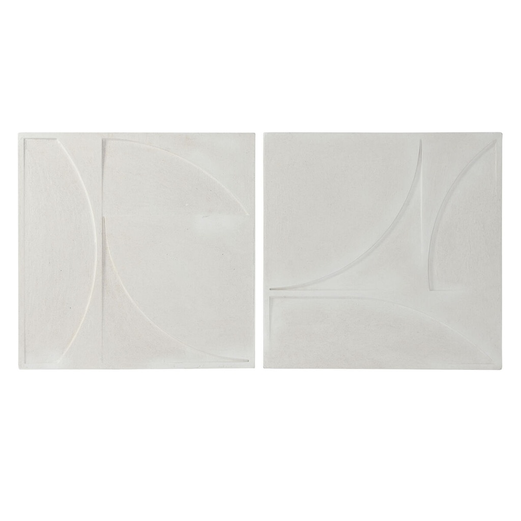 Wall Decoration Home ESPRIT White Modern 80 x 4 x 80 cm (2 Units)
