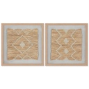 Cuadro Home ESPRIT Rafia Cristal 40 x 3 x 40 cm