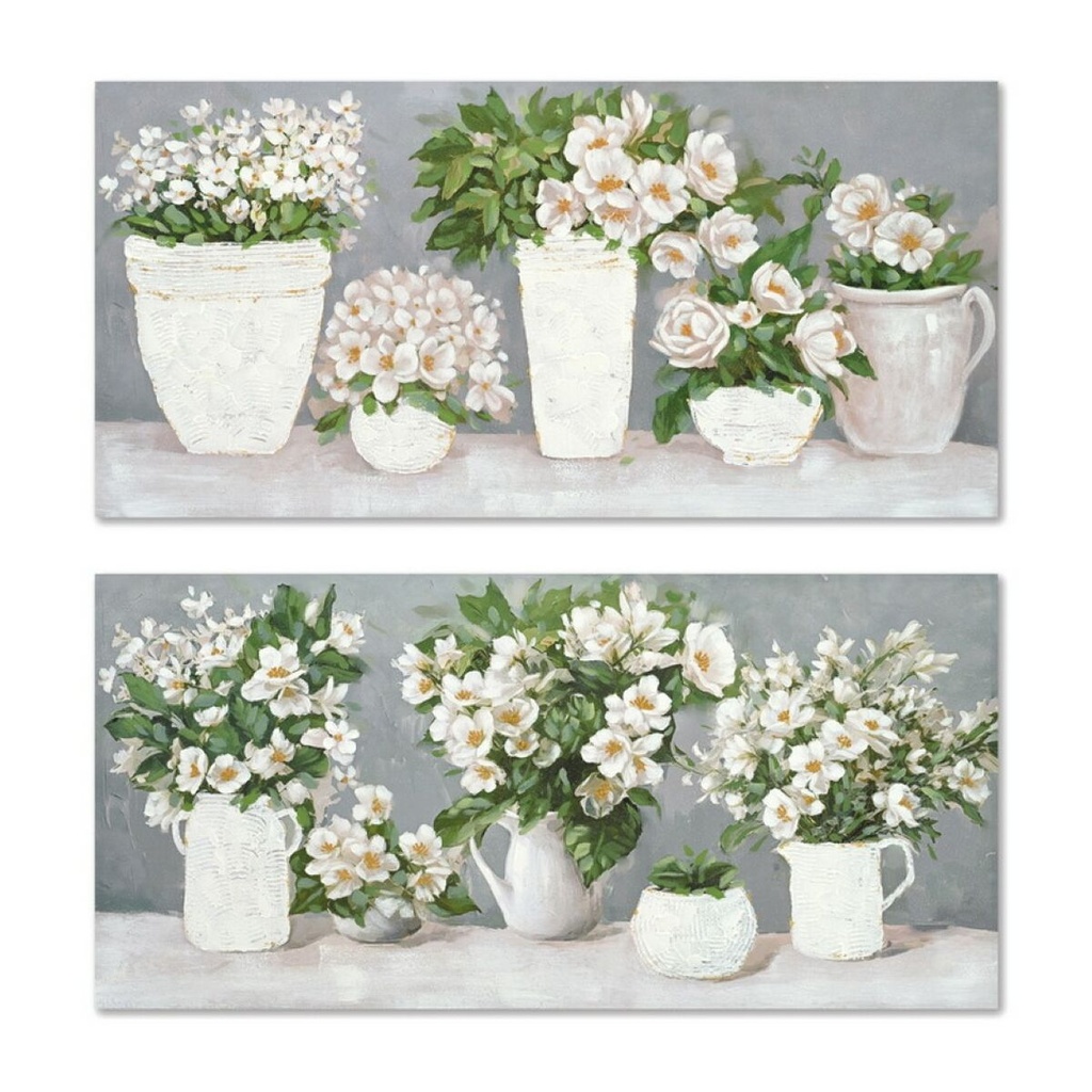 Canvas Home ESPRIT Canvas MDF Wood 140 x 3 x 70 cm