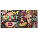 Canvas Home ESPRIT polystyrene Canvas 82 x 4 x 82 cm