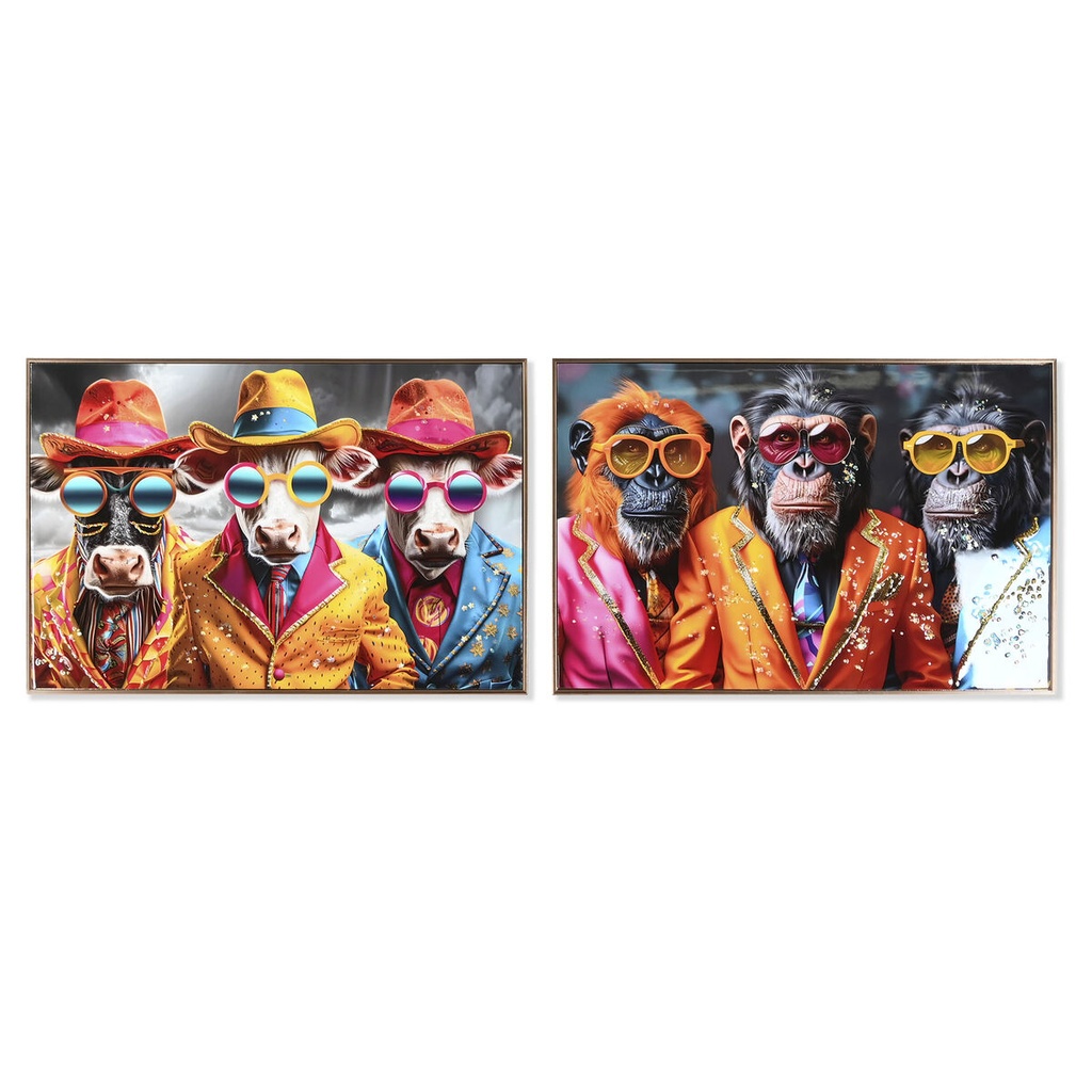 Lienzo Home ESPRIT Poliestireno Lienzo 90 x 4 x 60 cm