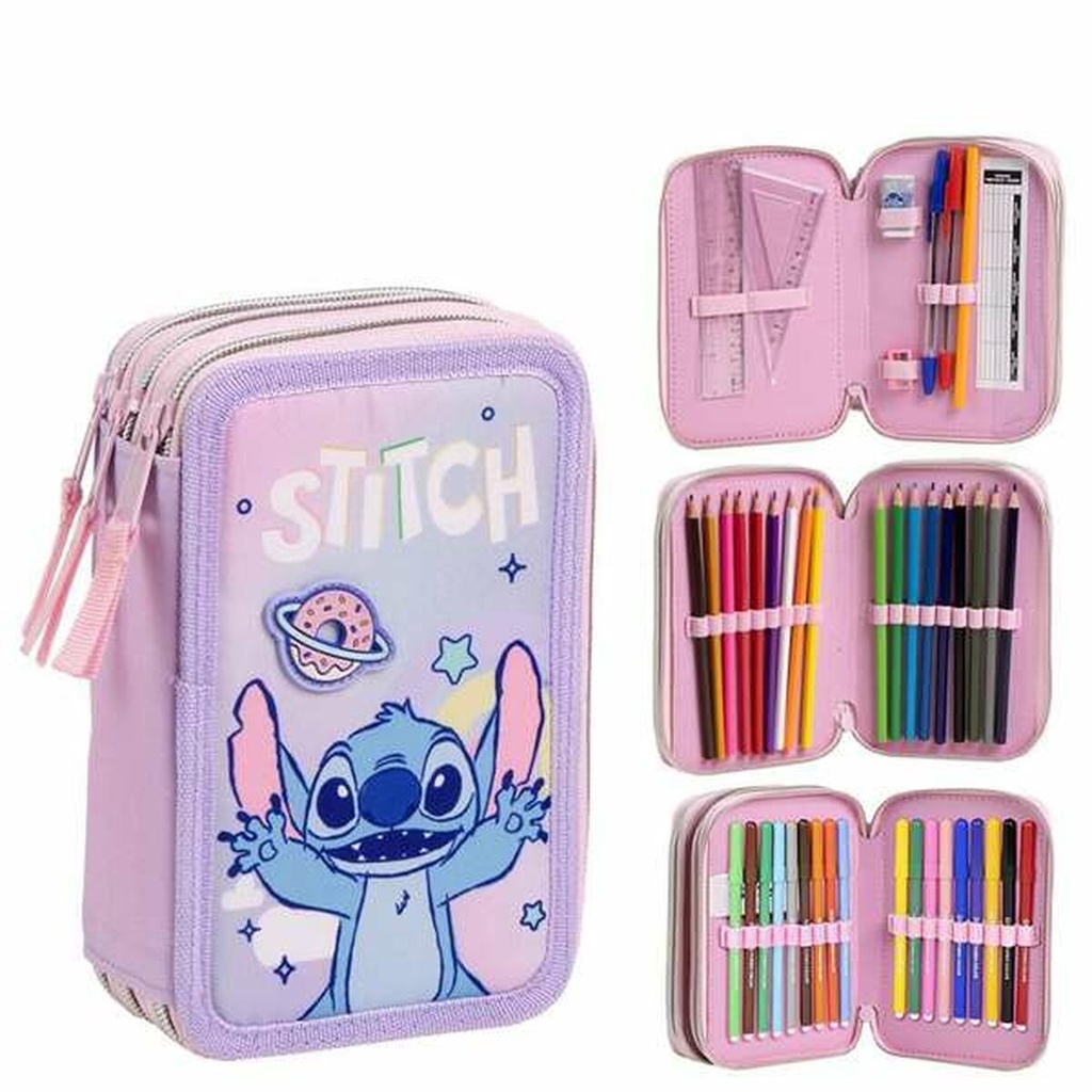 Pencil Case Stitch Lilac 12,5 x 6,5 x 19,5 cm
