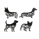 Wall Decoration Home ESPRIT Black Dog 40 x 1 x 33 cm (4 Units)