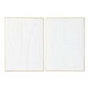Wall Decoration Home ESPRIT White Golden Abstract 72,7 x 2,5 x 100,5 cm (2 Units)