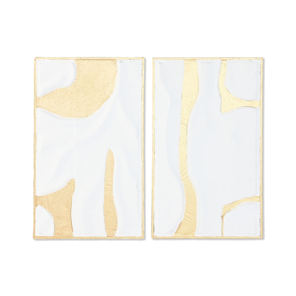 Wall Decoration Home ESPRIT White Golden Modern 48 x 2,5 x 80,5 cm (2 Units)