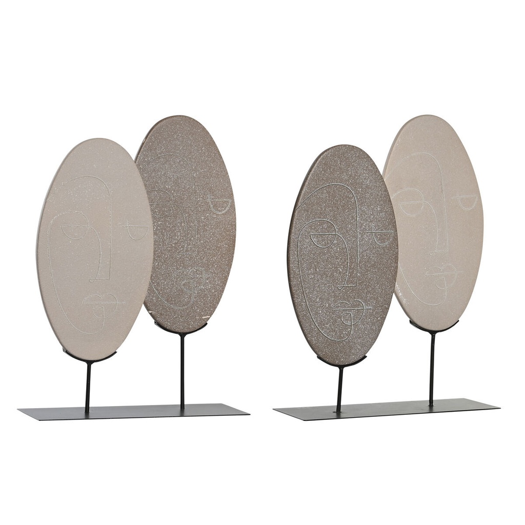 Figura Decorativa DKD Home Decor Beige Marrón claro Moderno 27 x 8 x 35,5 cm (2 Unidades)