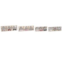 Decoración Colgante DKD Home Decor Rojo Rosa Madera 23 x 1,5 x 9 cm (6 Piezas) (4 Unidades)