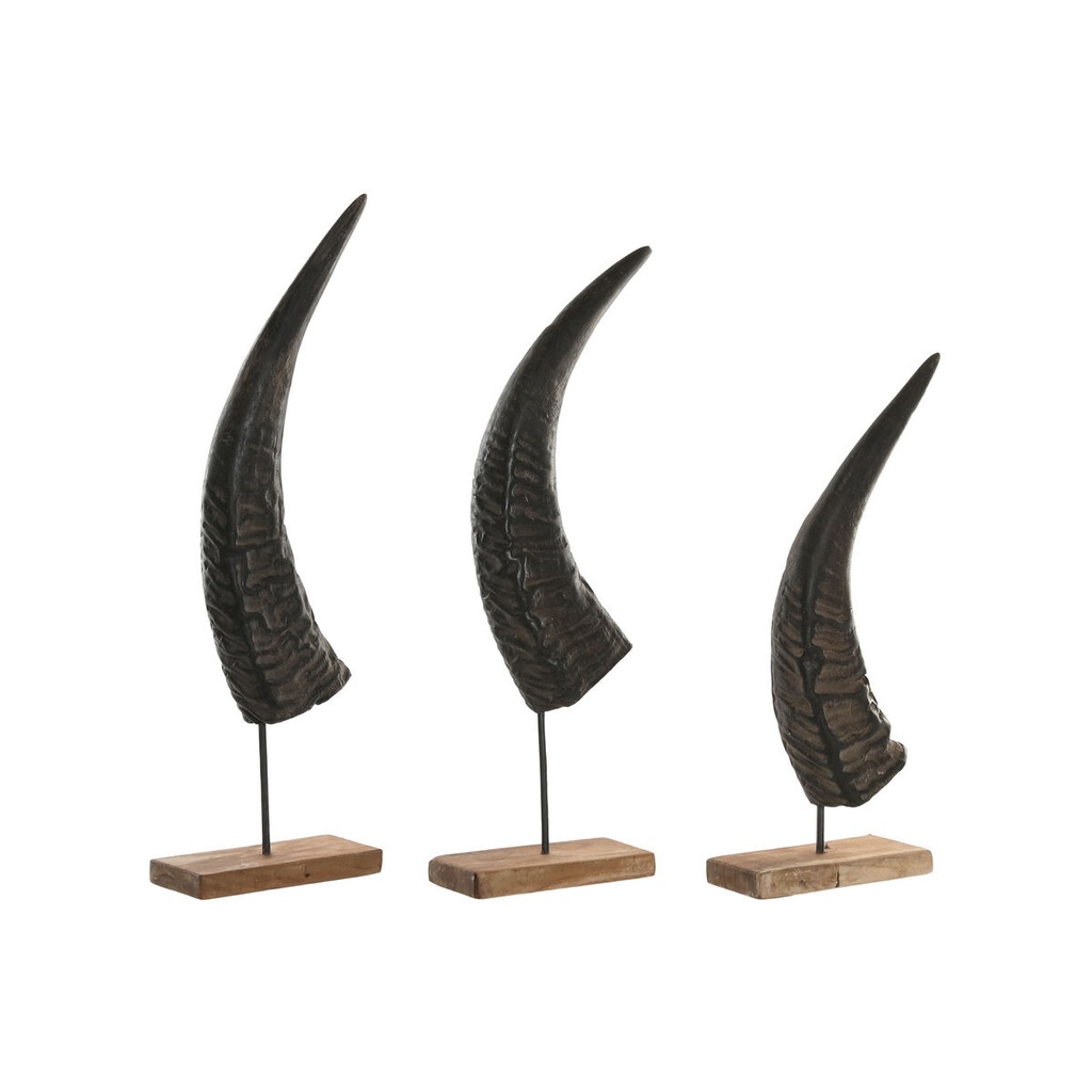 Figura Decorativa Home ESPRIT Negro Natural 20 x 11 x 65 cm