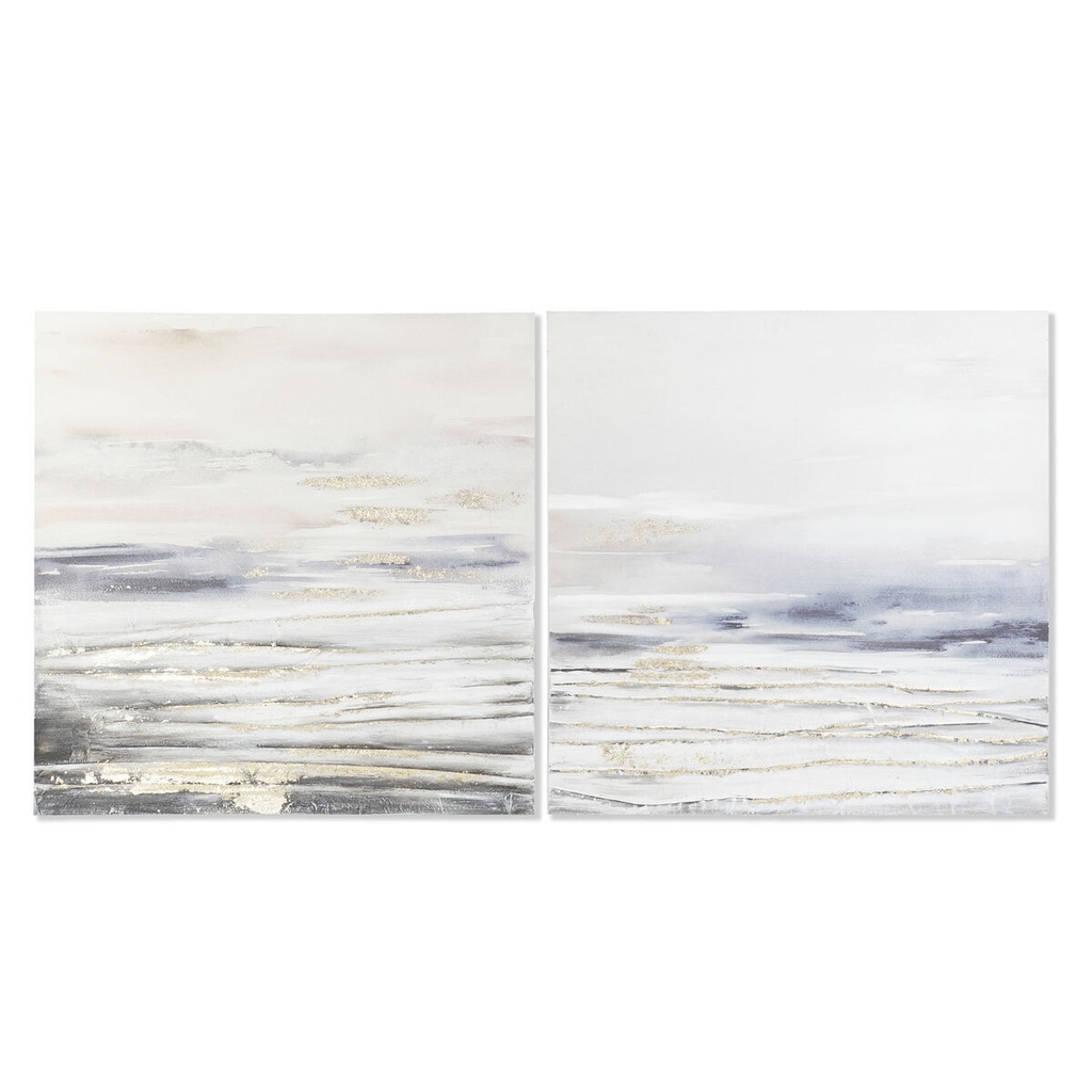 Canvas DKD Home Decor Pinewood Canvas 90 x 3,7 x 90 cm