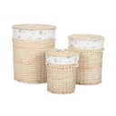 Cesto para la Ropa Sucia Home ESPRIT Natural Mimbre Shabby Chic 45 x 45 x 55 cm 3 Piezas