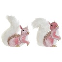 Christmas bauble DKD Home Decor White Pink Squirrel 20 x 11 x 22 cm (2 Units)