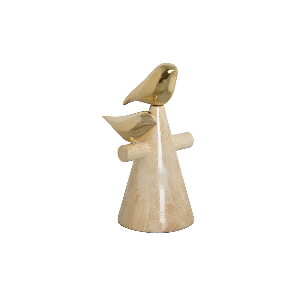 Figura Decorativa Home ESPRIT Dorado Marfil Pájaros Romántico 16,5 x 14 x 27 cm