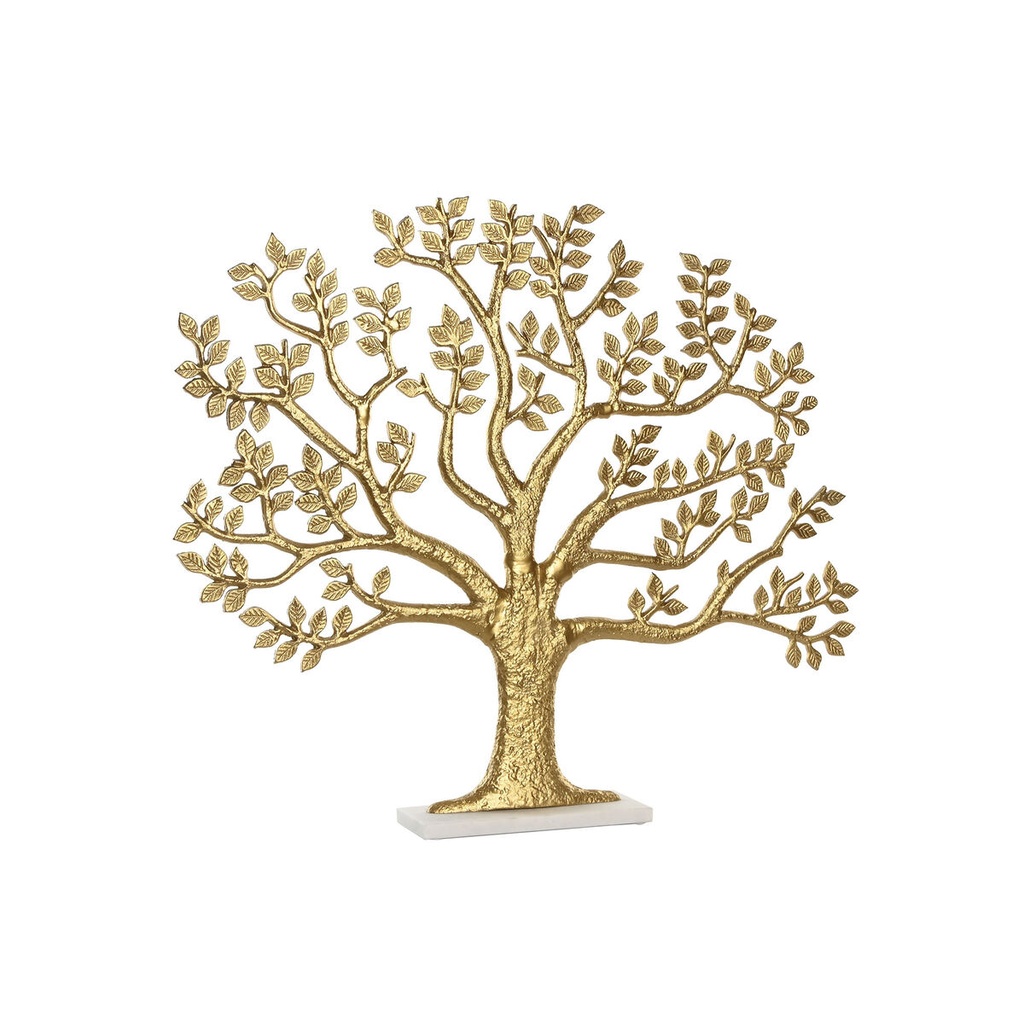 Figura Decorativa Home ESPRIT Blanco Dorado Árbol 76 x 10 x 68 cm
