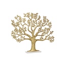 Figura Decorativa Home ESPRIT Blanco Dorado Árbol 76 x 10 x 68 cm
