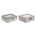 Box for watches DKD Home Decor White Grey Lilac Light Pink PVC Crystal 22,5 x 19,5 x 9,5 cm (2 Units)