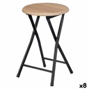 Stool Gift Decor WR7007M Natural PVC Metal MDF Wood 30 x 46 x 30 cm 71,8 x 6,5 x 30 cm (8 Units)