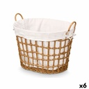 Cesto Kipit HX30564 Natural Poliéster Tela Polipropileno Hierro Plástico 50 % algodón 55,6 x 42,5 x 40 cm (6 Unidades)