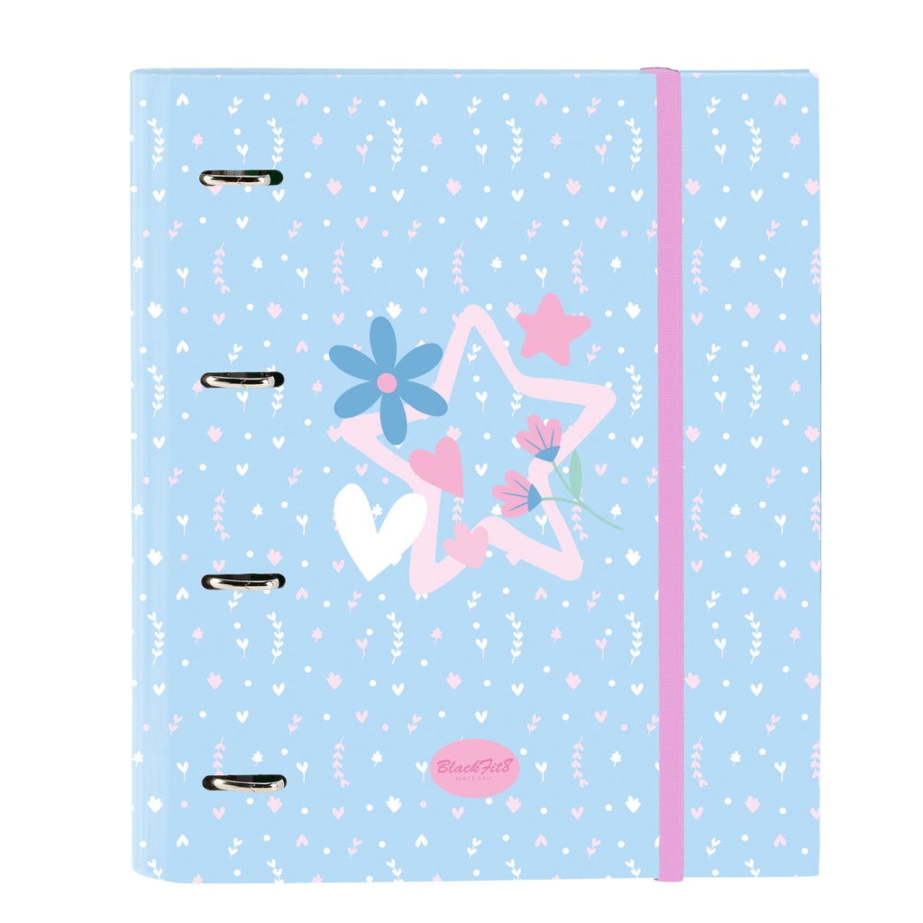 Carpeta de anillas BlackFit8 Smile Azul Rosa 27 x 32 x 3.5 cm