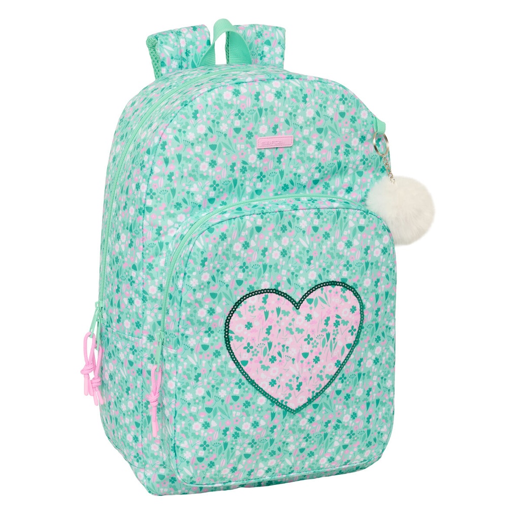 Mochila Escolar Safta Cuore Menta 30 x 46 x 14 cm