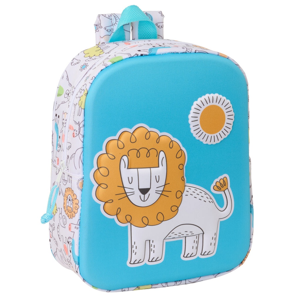 Child bag Safta Blue White 22 x 27 x 10 cm 3D