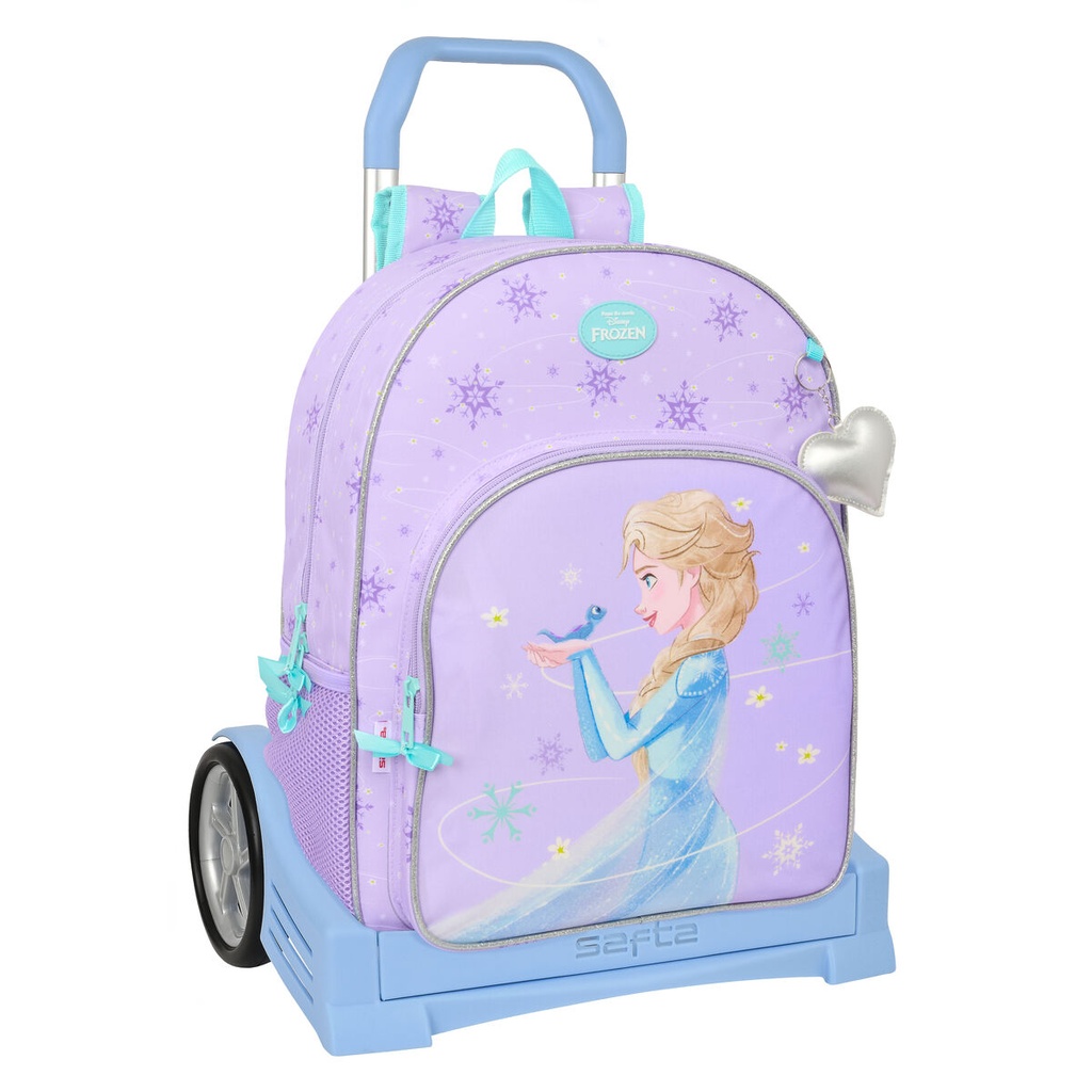 Mochila Escolar con Ruedas Frozen Spirit Lila 33 x 42 x 14 cm