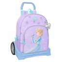 Mochila Escolar con Ruedas Frozen Spirit Lila 33 x 42 x 14 cm