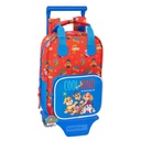 School Rucksack with Wheels The Paw Patrol Cool Blue Red 20 x 28 x 8 cm