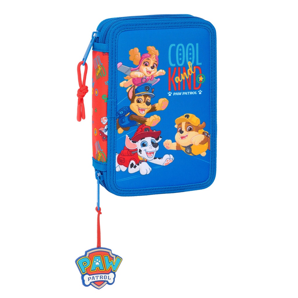 Double Pencil Case The Paw Patrol Cool Blue Red 12.5 x 19.5 x 4 cm 29 Pieces