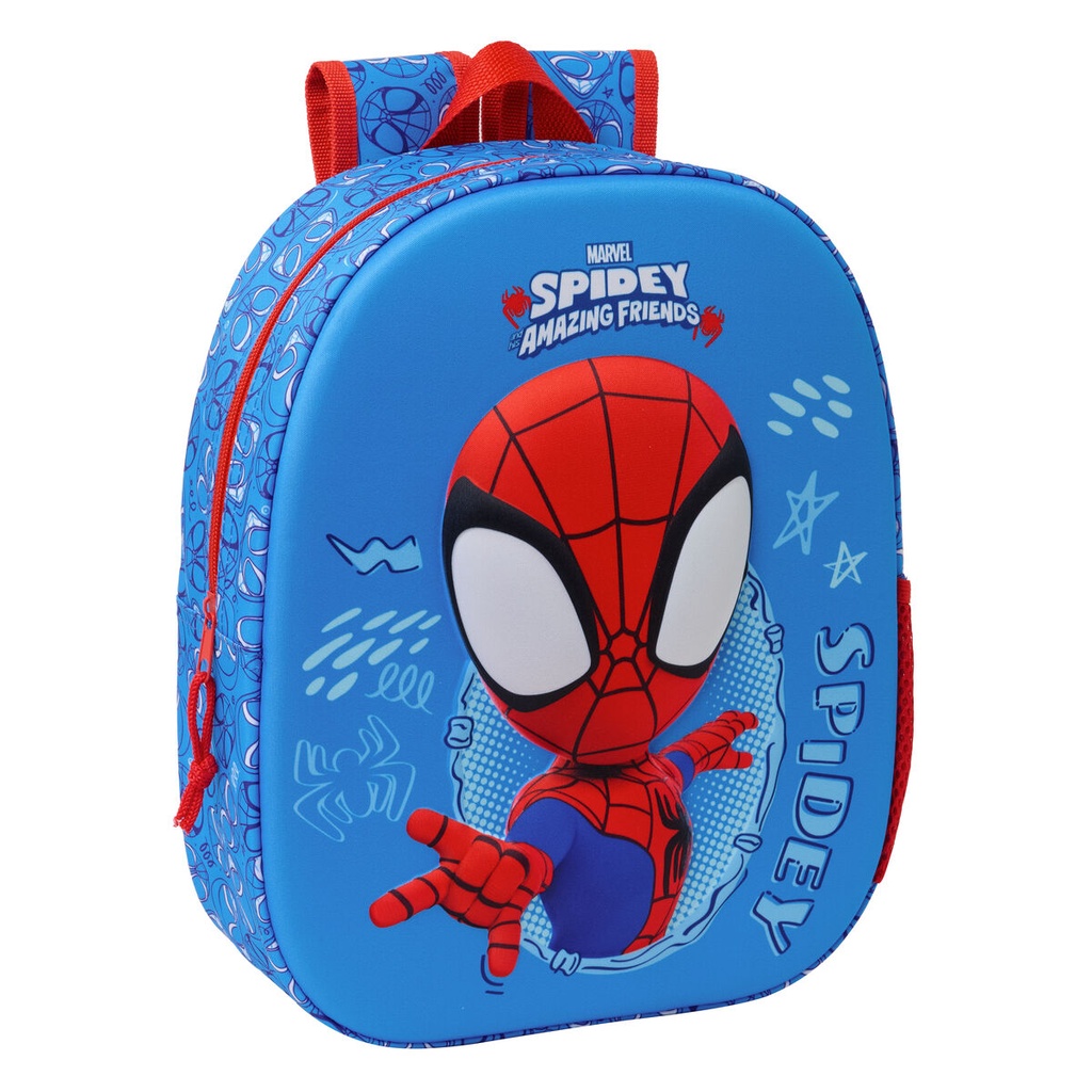 Child bag Spider-Man Red Navy Blue 27 x 33 x 10 cm 3D