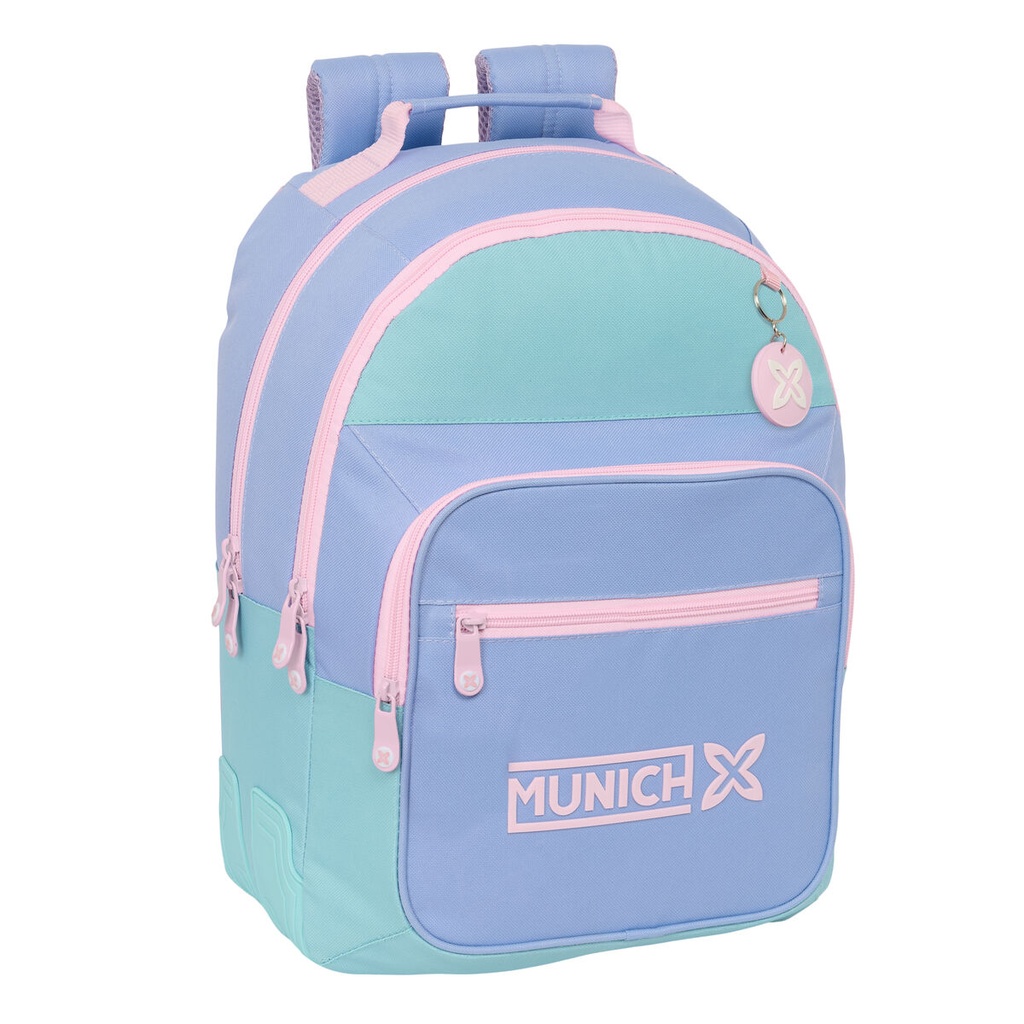 School Bag Munich Mellow Blue Pink Celeste 32 x 42 x 15 cm