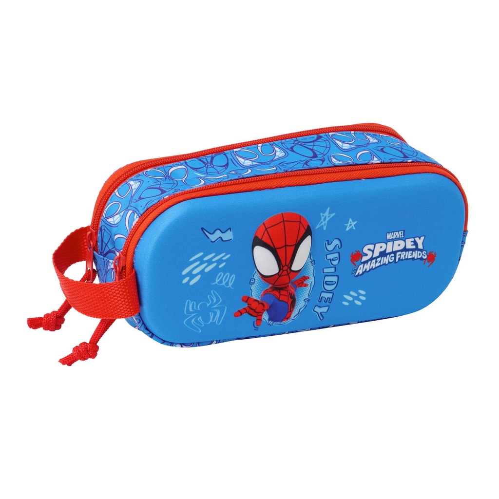 Double Carry-all Spider-Man Red Navy Blue 21 x 8 x 6 cm 3D