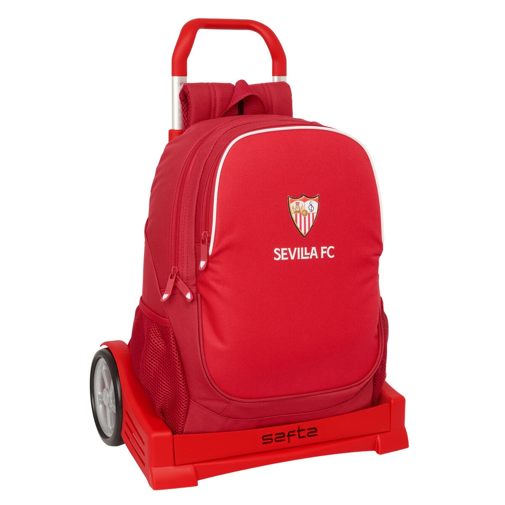 Mochila Escolar con Ruedas Sevilla Fútbol Club Rojo 32 x 43 x 14 cm