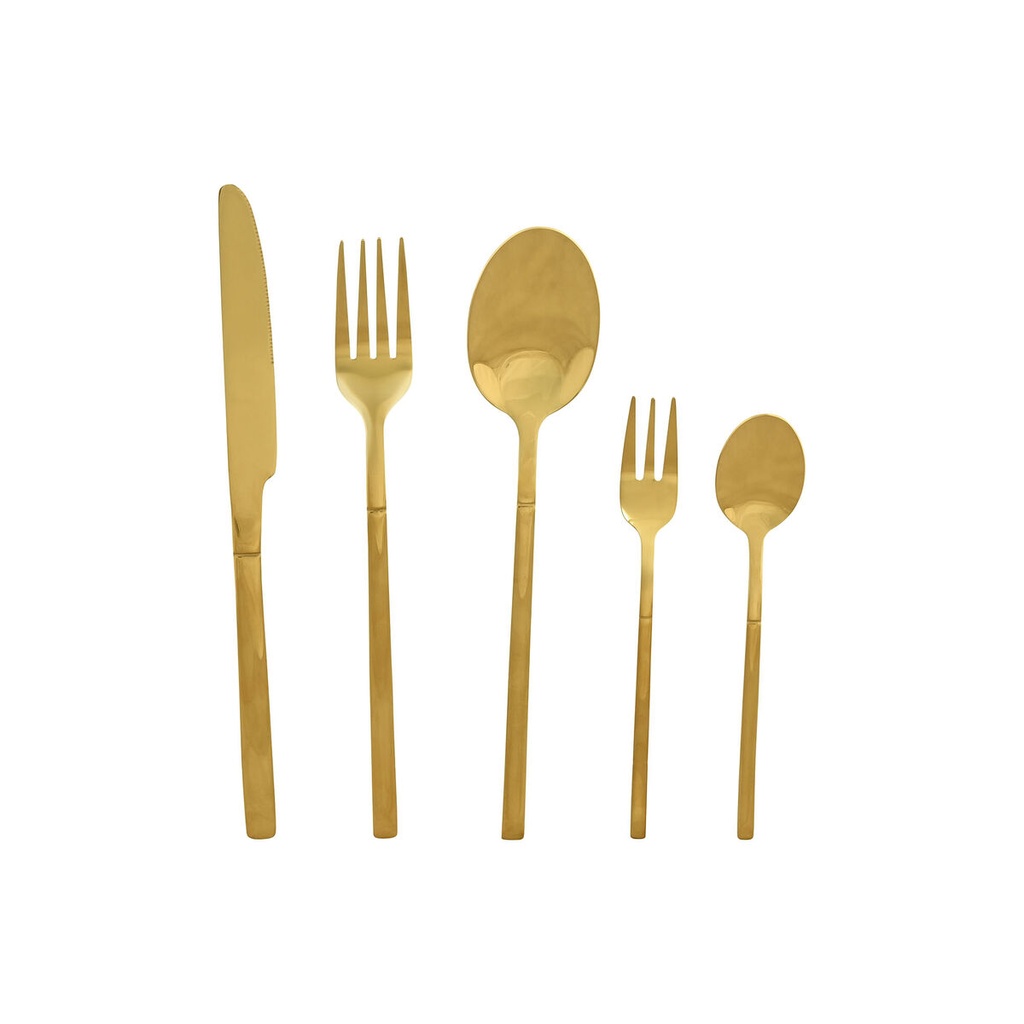 Cutlery Home ESPRIT Golden Stainless steel 17 x 7 x 24 cm 20 Pieces