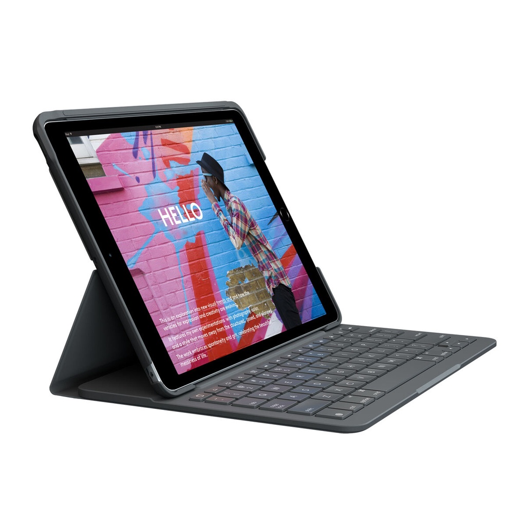 Funda para Tablet y Teclado Logitech 920-009478 Gris Grafito Qwerty Español QWERTY