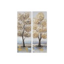 Canvas Home ESPRIT Canvas MDF Wood 30 x 3 x 90 cm