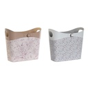 Revistero DKD Home Decor Azul Blanco Gris Rosa claro Poliuretano PVC 39 x 21 x 34 cm (2 Unidades)