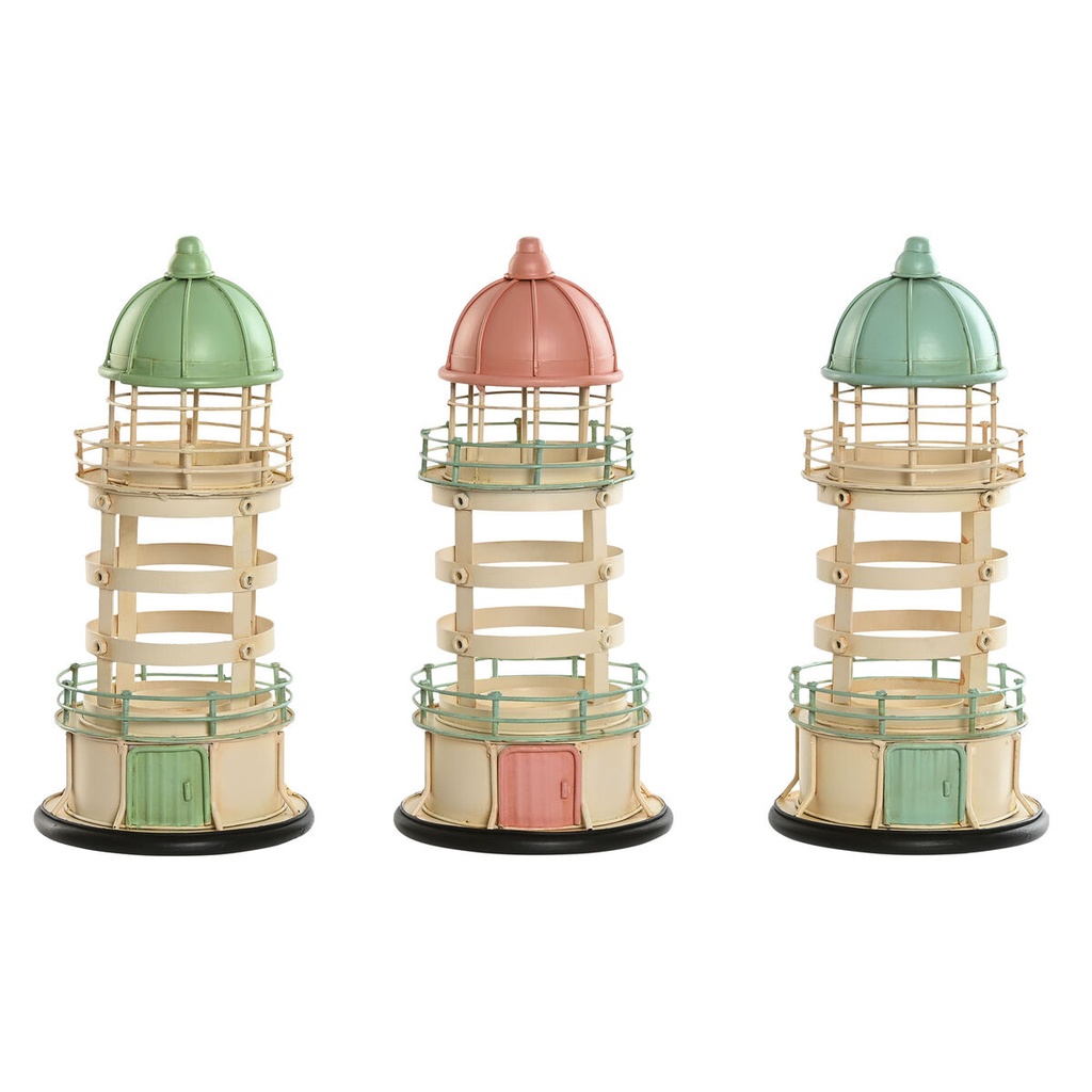 Figura Decorativa Home ESPRIT Azul Verde Rosa 13 x 13 x 27,5 cm (3 Unidades)