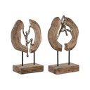Decorative Figure Home ESPRIT Brown Silver Natural 19 x 9 x 28 cm (2 Units)