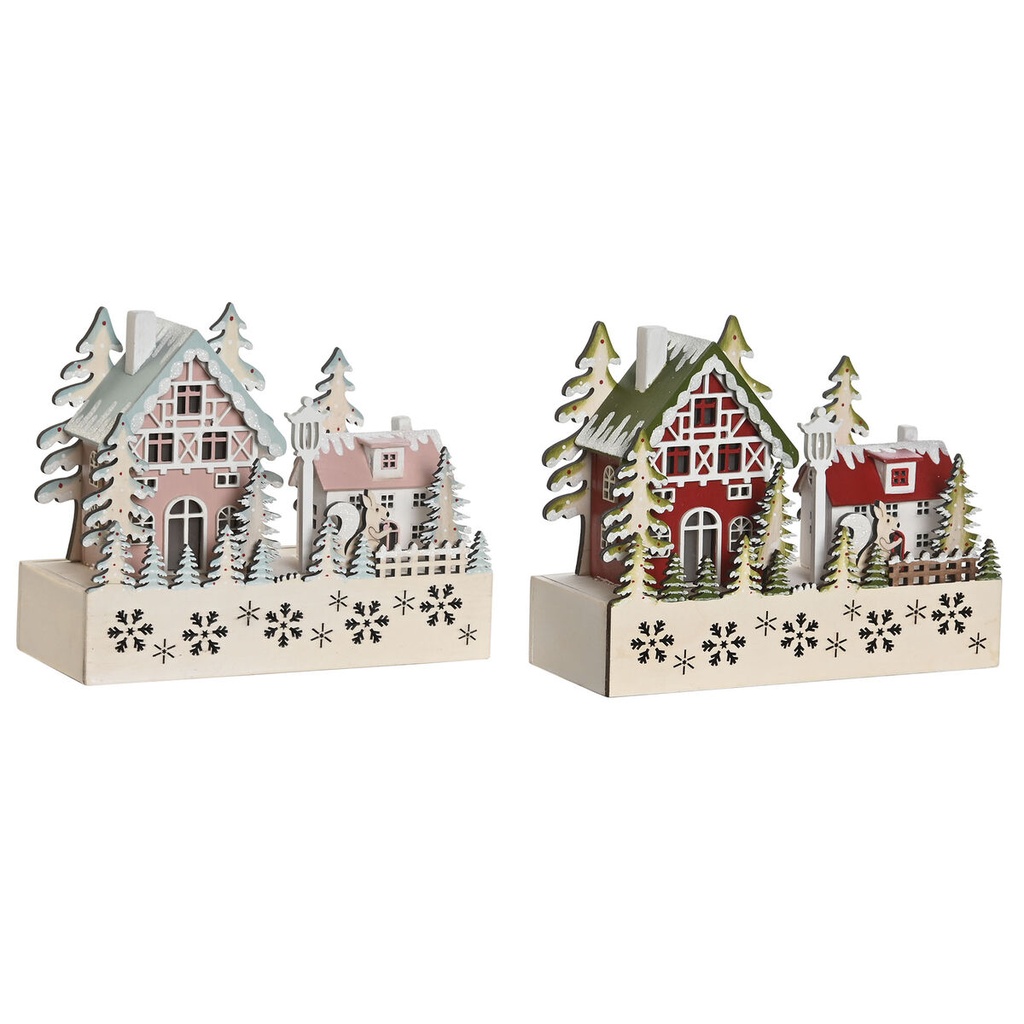 Christmas bauble DKD Home Decor Red Pink 21 x 9,5 x 19 cm (2 Units)