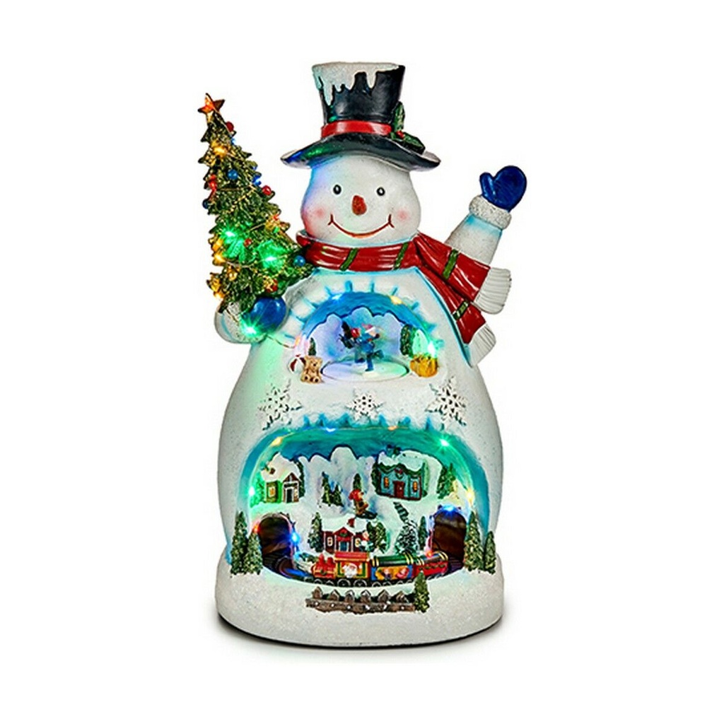 Adorno Navideño LED Muñeco de Nieve Krist+ FQ198001 Blanco Muñeco de Nieve Pueblo 25,5 x 47 x 29 cm